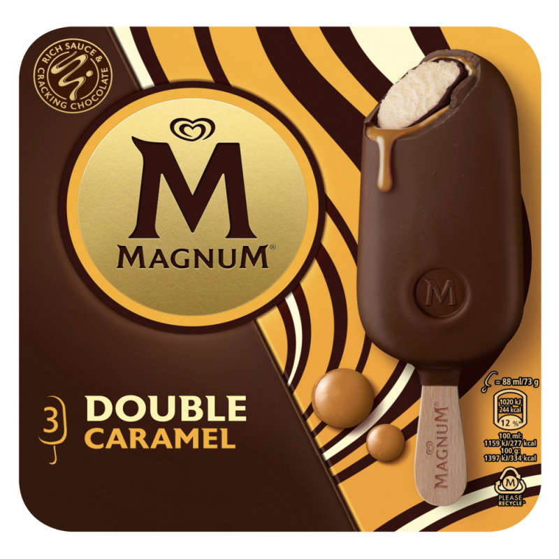 Magnum Double Caramel 3 Pack 264ml - Co-op