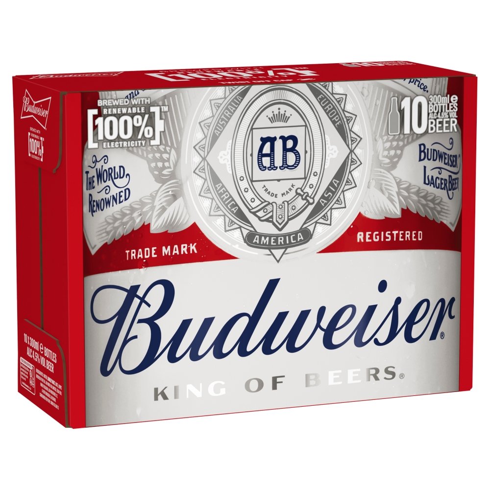 Budweiser Bottles 10 x 300ml - Co-op