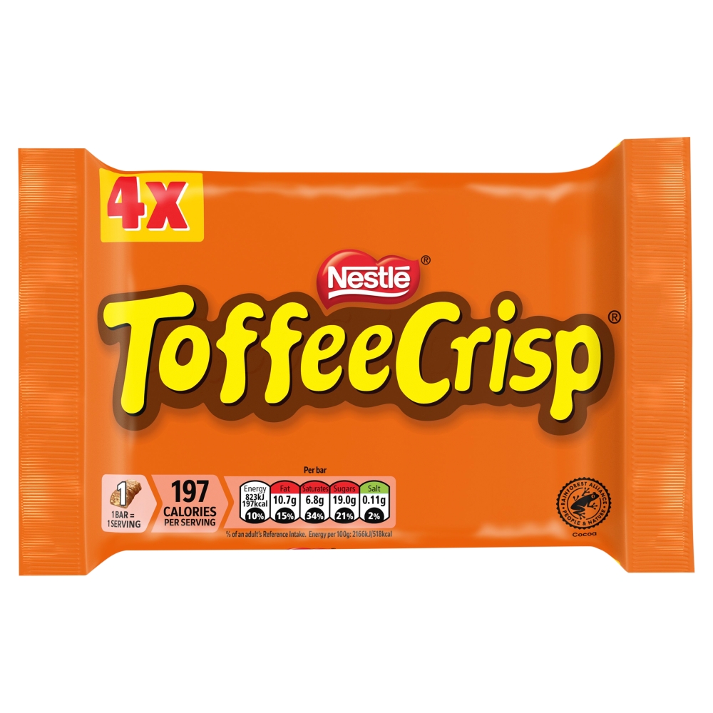 Toffee Crisp Milk Chocolate Bar Multipack 38g 4 Pack