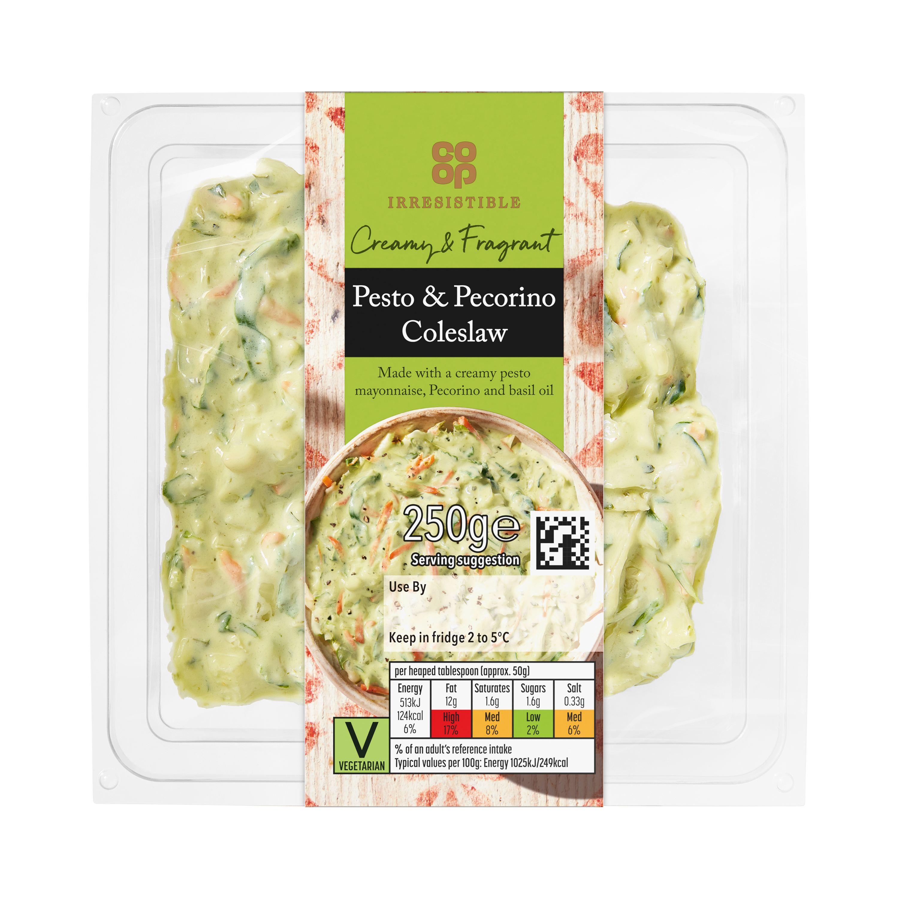 Co-op Irresistible Pesto & Pecorino Slaw 250g