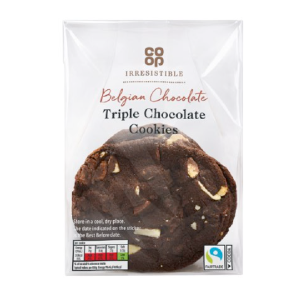 Co-op Irresistible Triple Chocolate Cookie 4PK