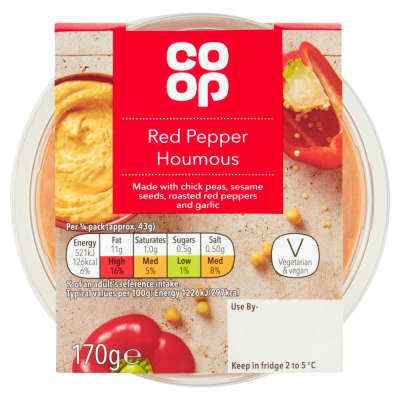Co-op Red Pepper Houmous 170g 