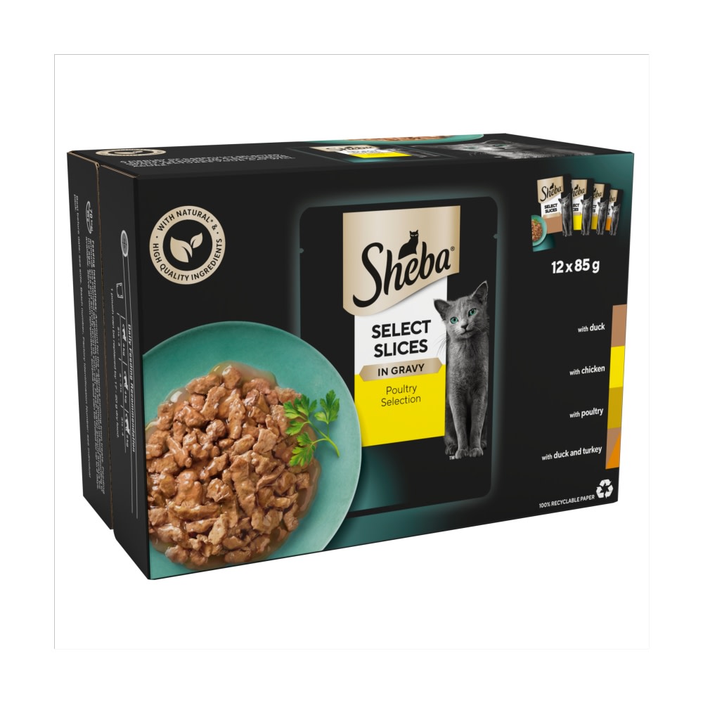 Sheba Select Slices Cat Food Pouches Succulent Selection in Gravy 