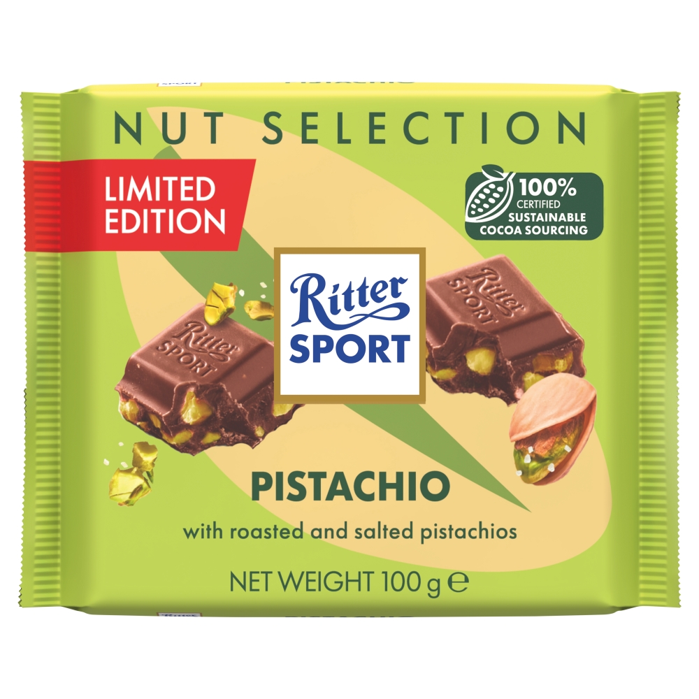 Ritter Sport Milk Chocolate with Pistachio 100G
