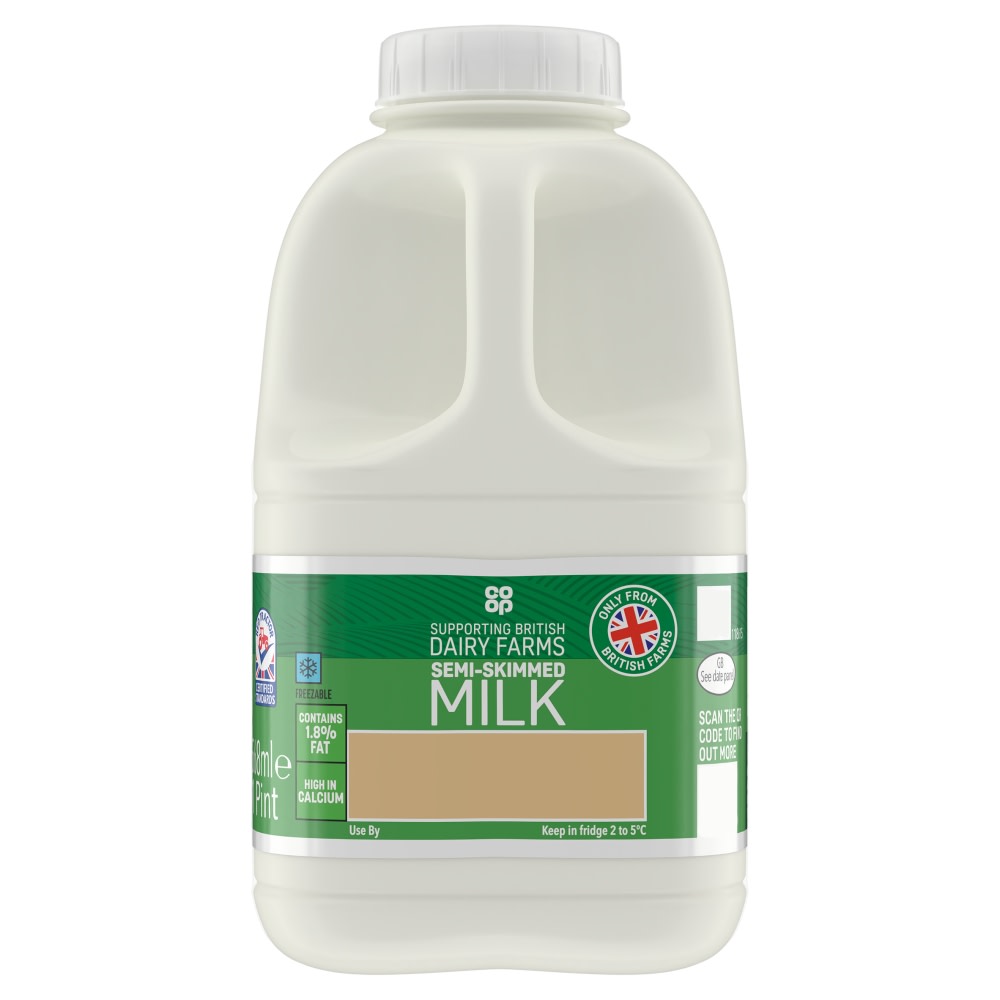 Co-op 1 Pint Fresh Semi-skimmed Milk 568ml