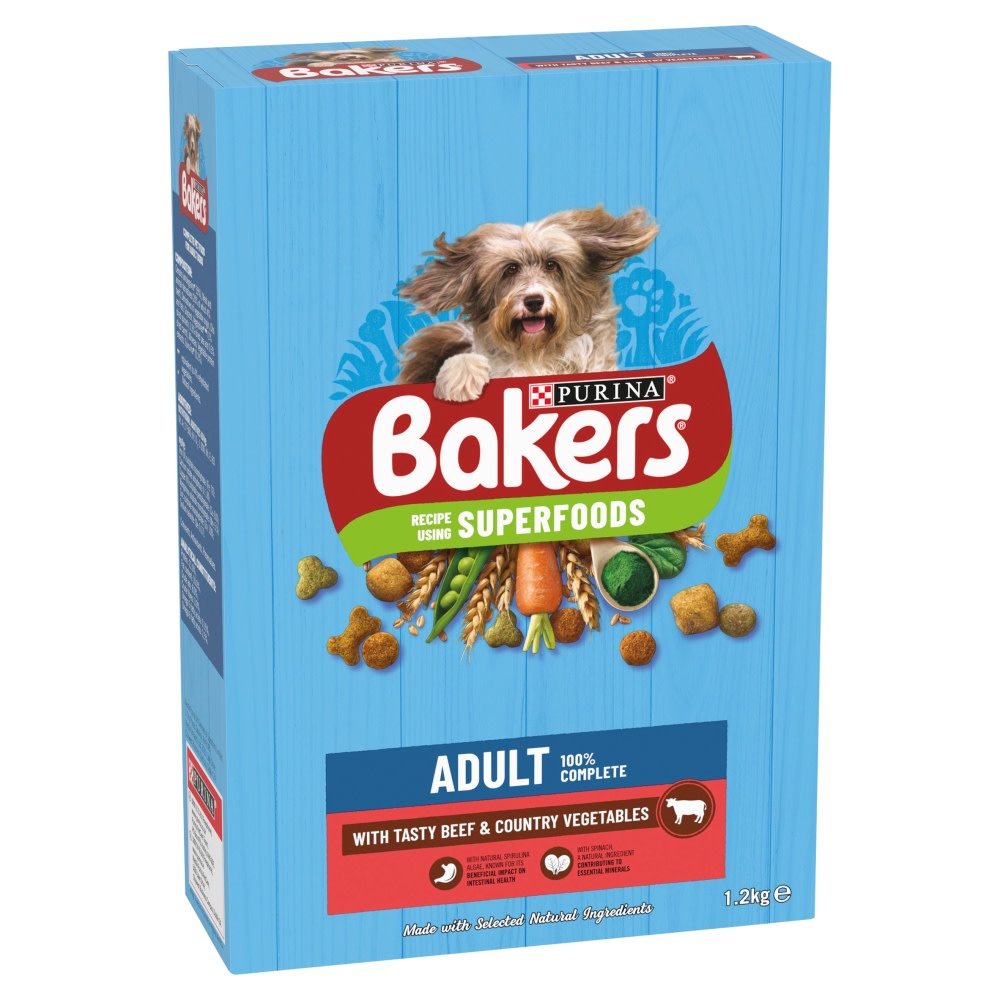 BAKERS Superfoods Beef with Vegetables Dry Dog Food 1.2kg