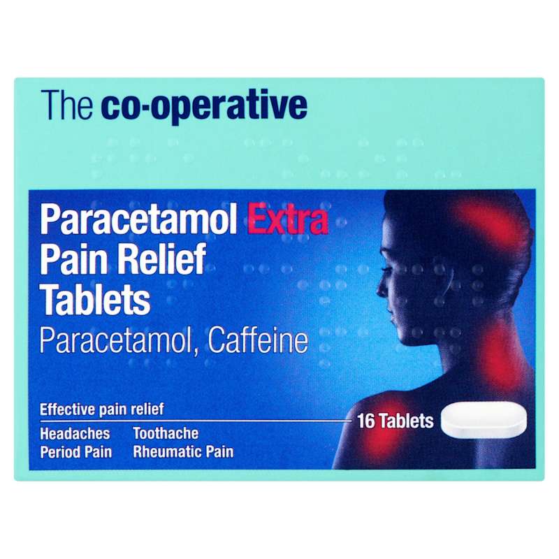 Paracet Extra Co-op Paracetamol Extra Pain Relief Paracetamol Tablets 16 Tablets - Co-op