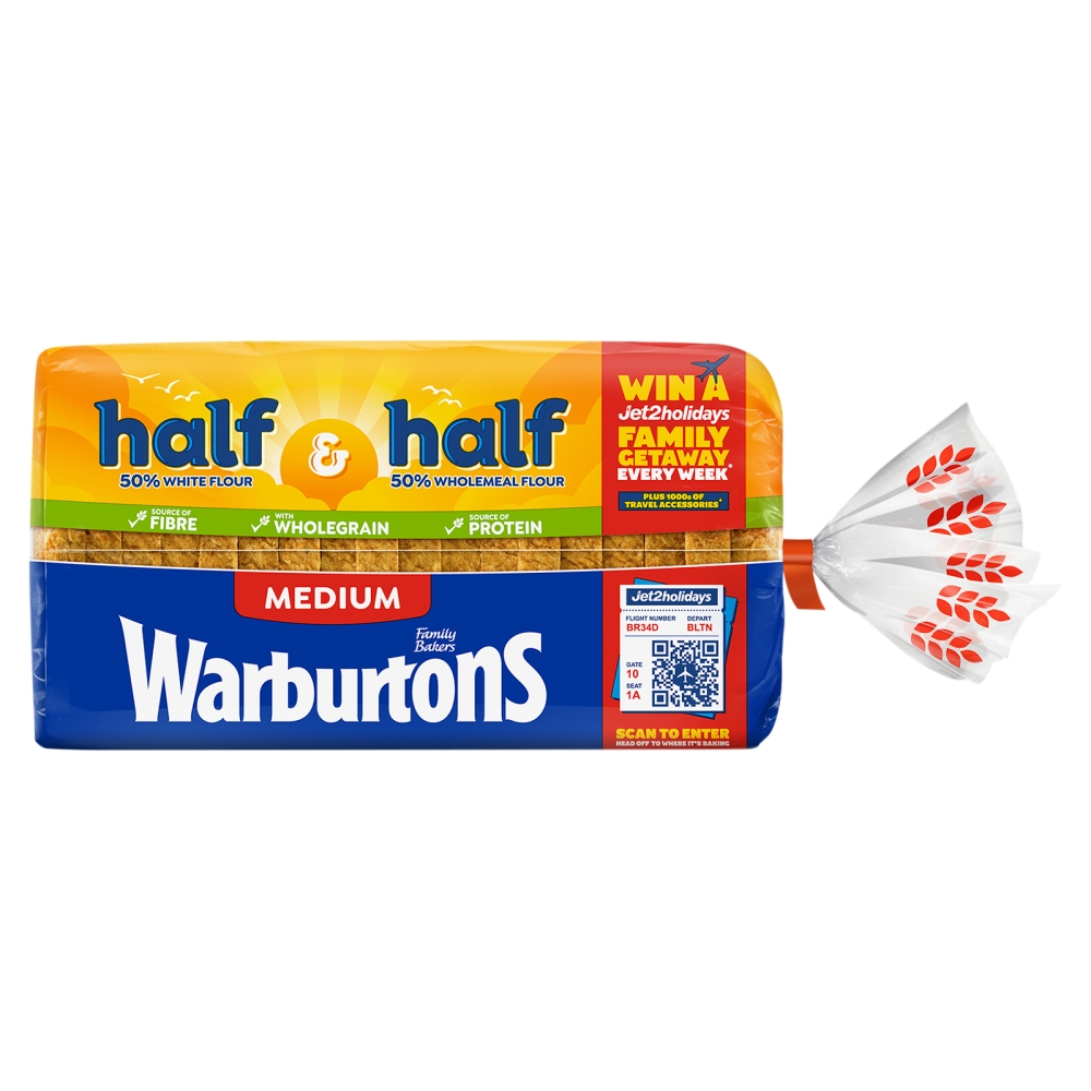 Warburtons Half & Half Medium 800g