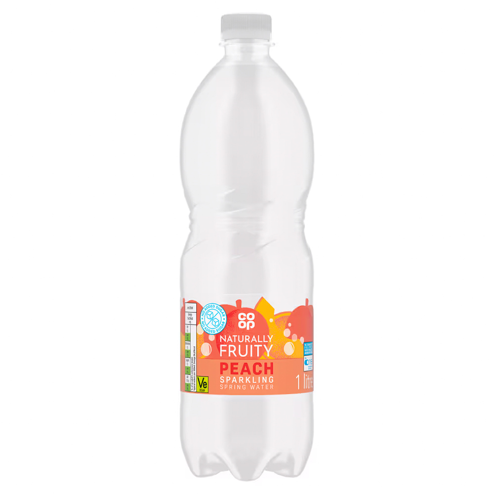 Co-op Sparkling Peach Flavour Sparkling Spring Water 1Ltr