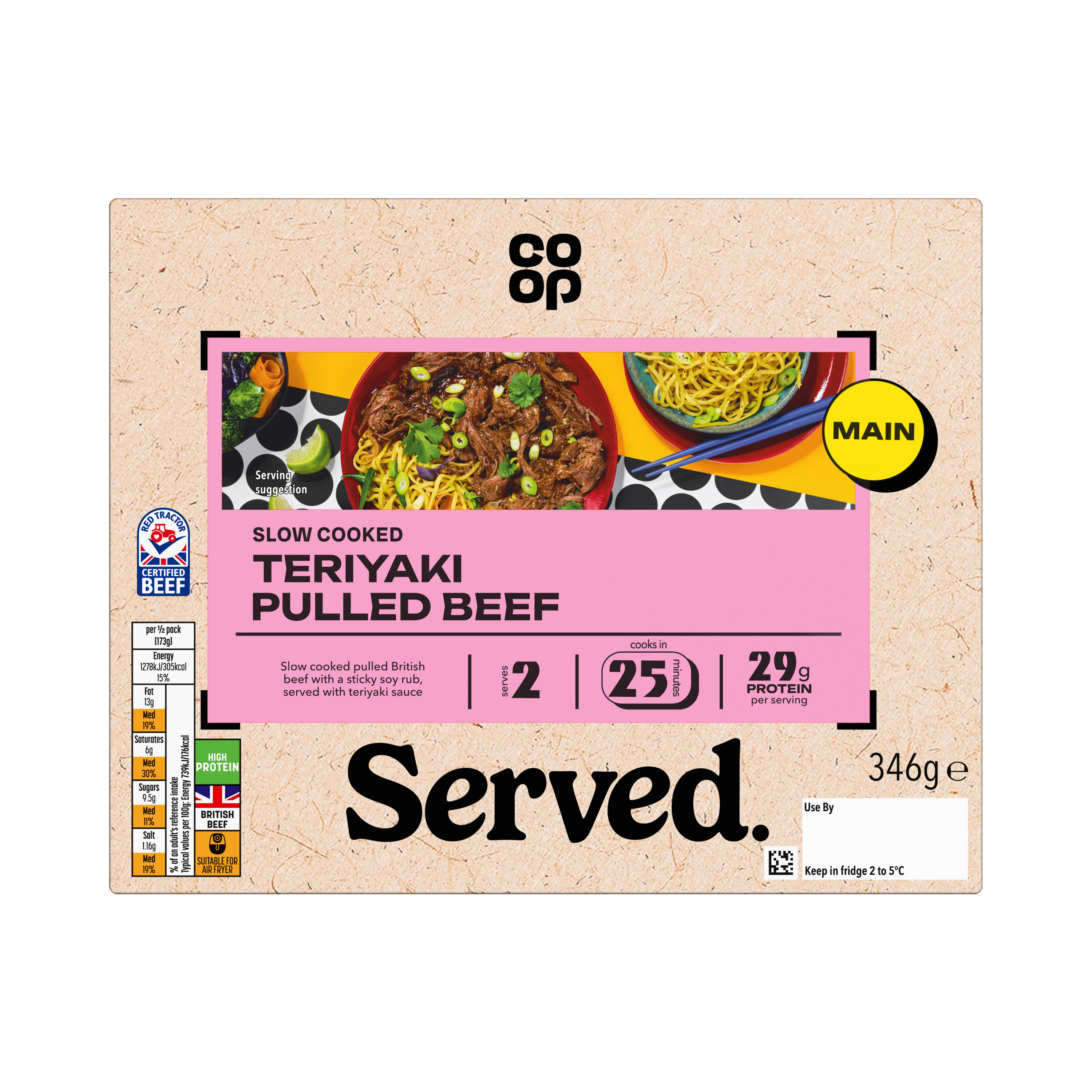 Co-op Teriyaki Pulled Beef 346g
