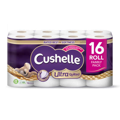 Cushelle Ultra Quilted White Toilet Tissue 16 Roll