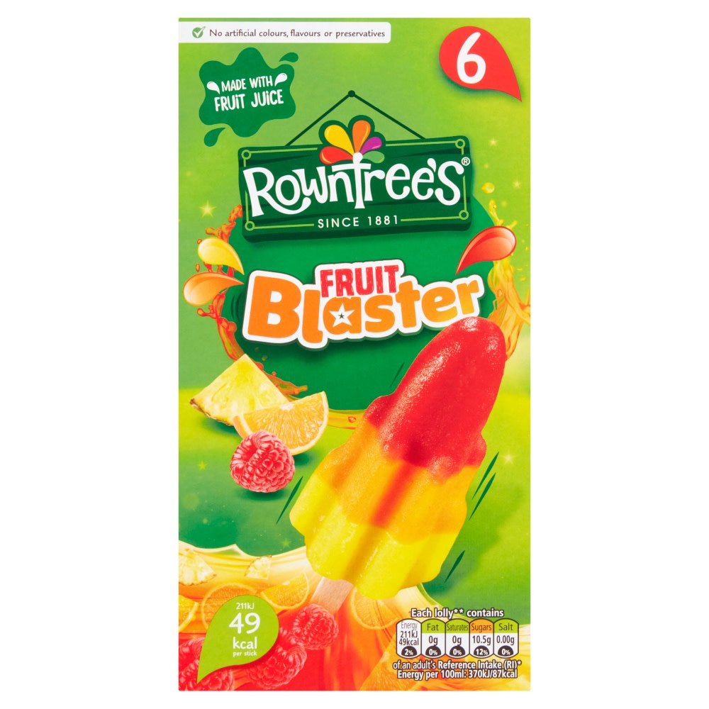 Rowntrees Fruit Blast Lollies 6pk Coop