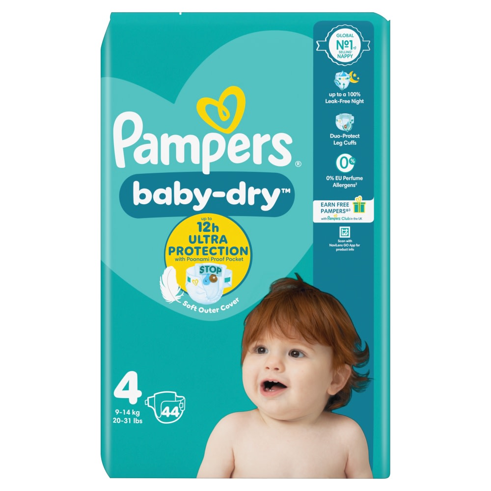 Pampers Baby-Dry Nappy Pants Size 8 Jumbo+ Pack 44 Pack