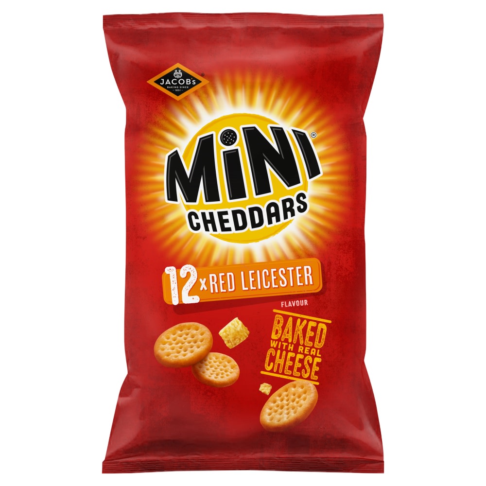 Jacob's Mini Cheddars Red Leicester Multipack Snacks 12x23g
