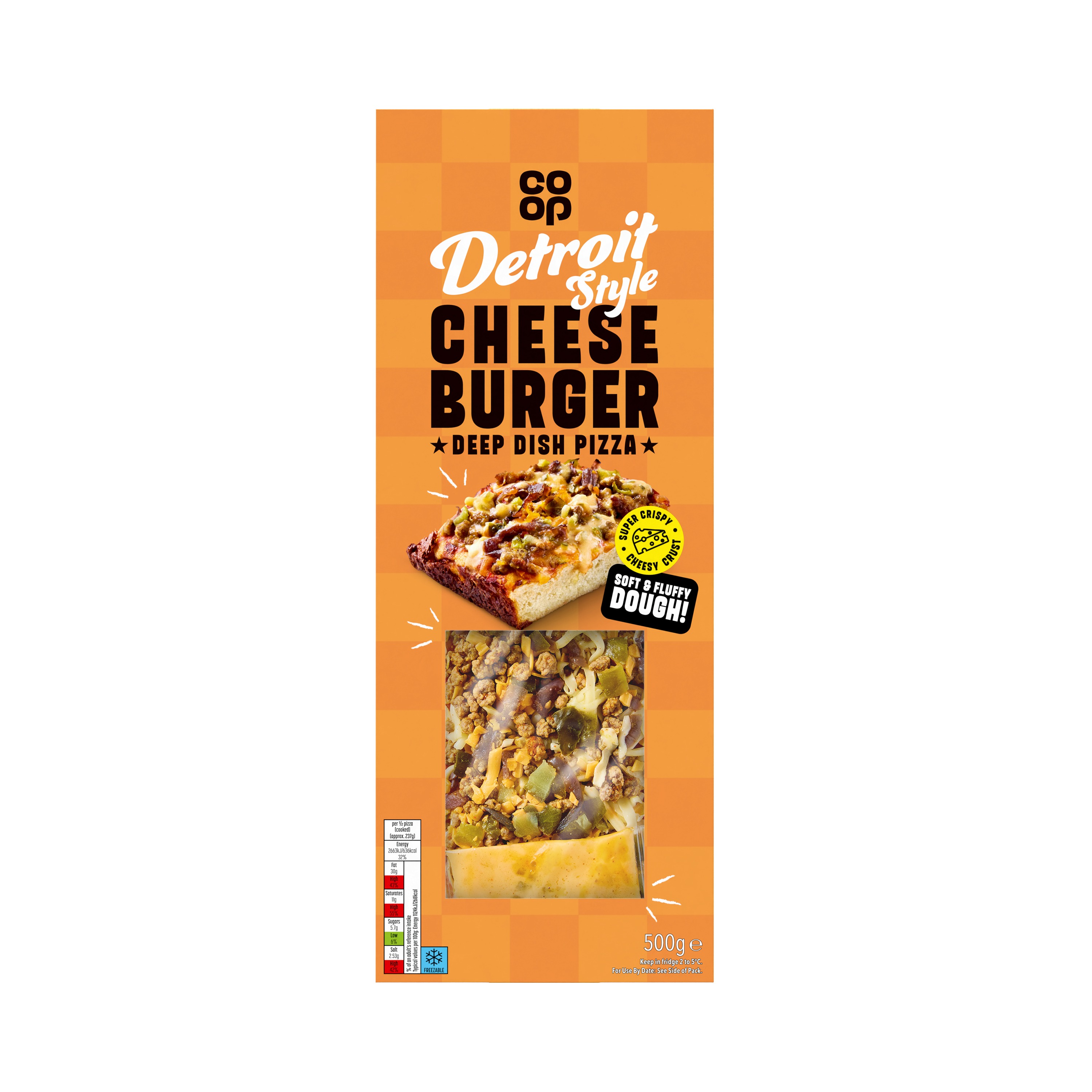 Co-op Cheeseburger Detroit style Pizza 446g
