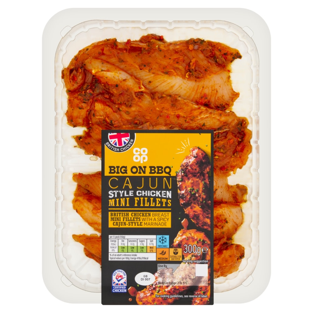 Co-op Cajun Cajun Style Chicken Mini Fillets 300g