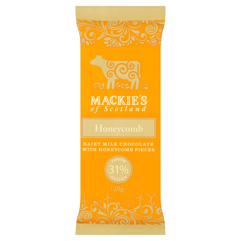 Mackie's Honeycomb Milk Chocolate with Honeycomb Pieces 120g