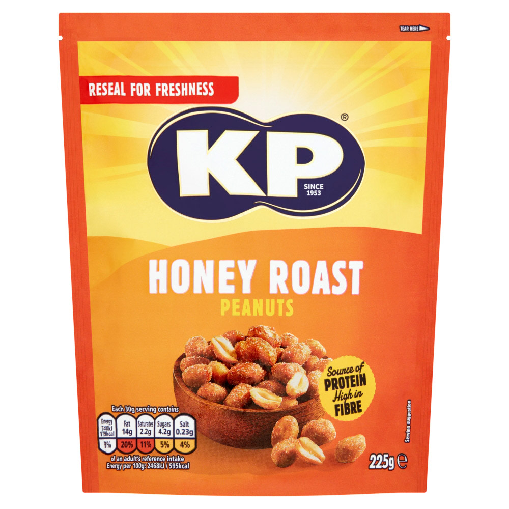 KP Nuts Honey Roast Peanuts 225g