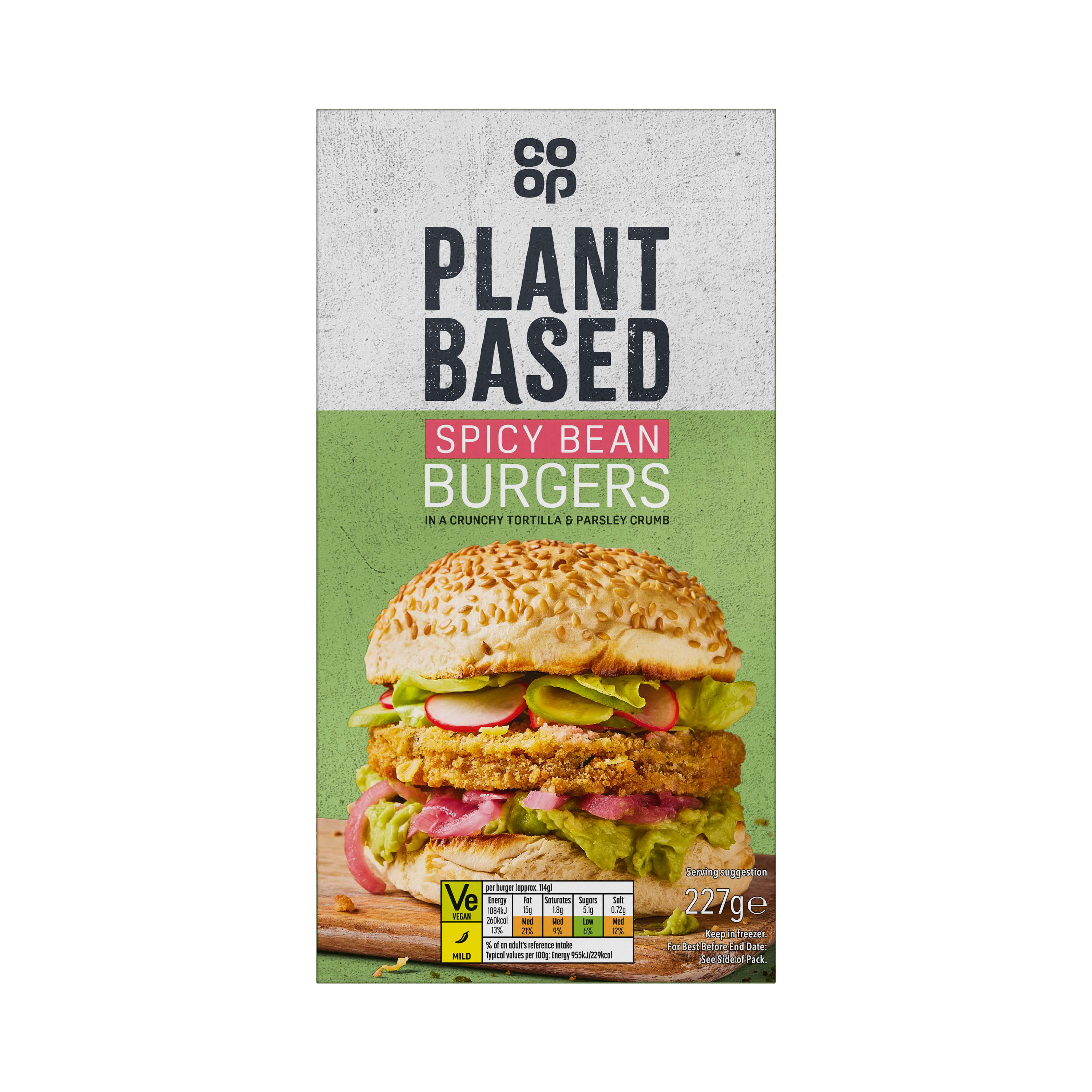 Co-op Plant Based Spicy Bean Burgers 227g
