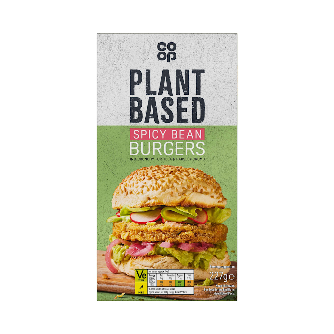 Co-op Plant Based Spicy Bean Burgers 227g