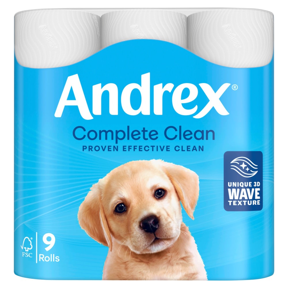 Andrex Complete Clean Toilet Tissue Mega Rolls 12 Pack