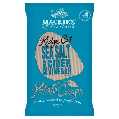Mackie's Sea Salt & Cider Vinegar Ridge Cut Potato Crisps 150g