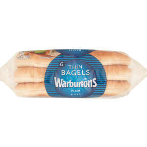 Warburtons Plain Thin Bagels 6s