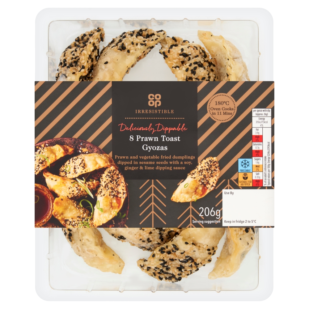 Co-op Irresistible 8 Prawn Toast Gyozas with Soy and Lime Dip