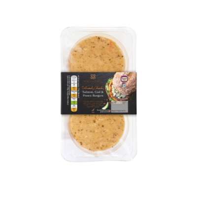 Co-op Irresistible Prawn & Salmon Burgers with Coconut & Chilli 227g