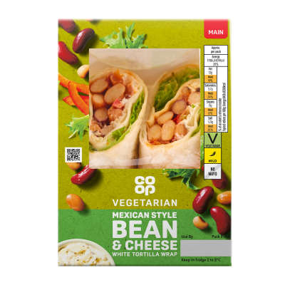 Co-op Vegetarian Mexican Style Bean & Cheese White Tortilla Wrap