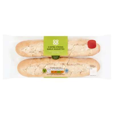 Co-op 2 Extra Strong Garlic Baguettes 350g