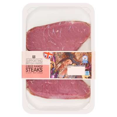 Co-op British Beef 2 Ranch Steaks 300g