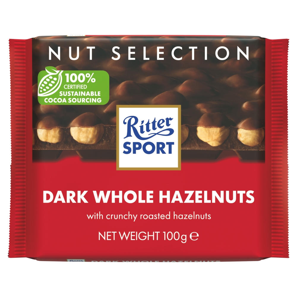Ritter Sport Dark Chocolate Whole Hazelnuts  100g