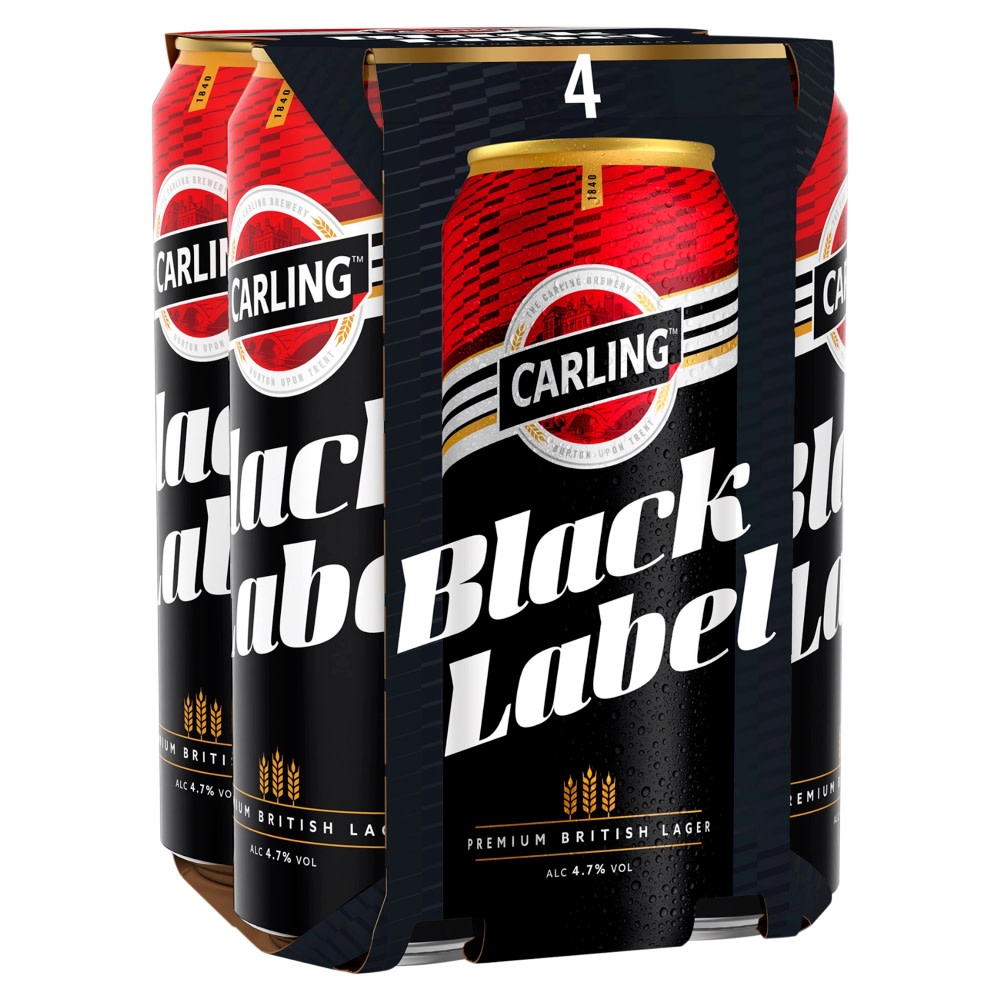 Carling Black Label Premium British Lager Cans 4x568ml