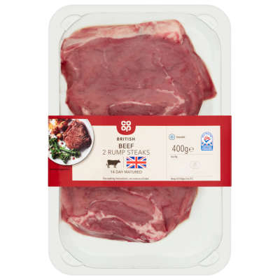 Co-op British Beef Rump Steak Twin Pack 400g