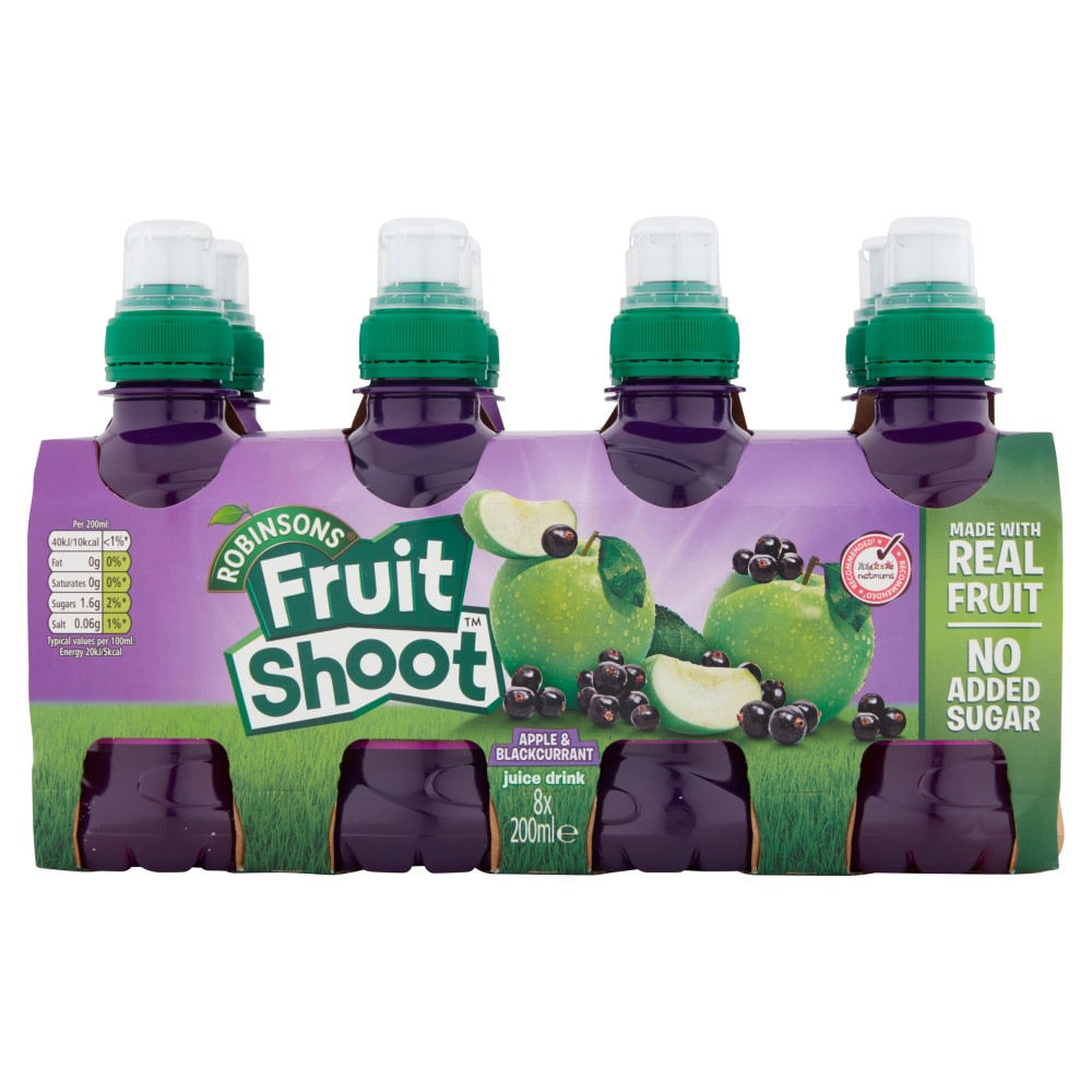 Robinsons Fruit Shoots Low Sugar Blackcurrant & Apple 8 x 200ml