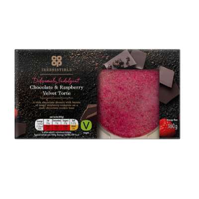 Co-op Irresistible Dark Chocolate & Raspberry Velvet Tortes 2x80g