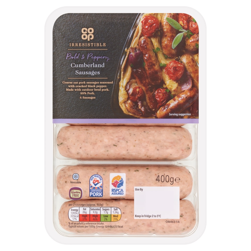Co-op Irresistible Cumberland Sausages 400g