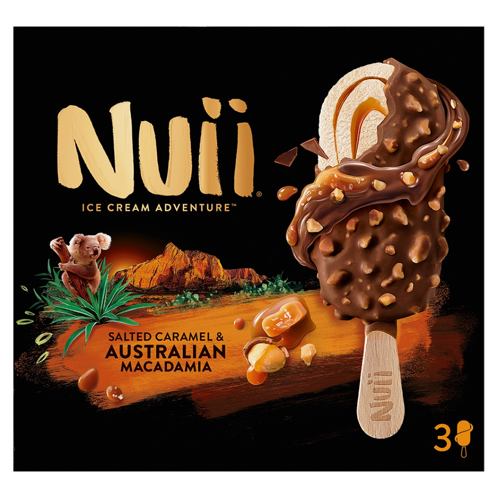  Nuii Salted Caramel & Australian Macadamia Ice Cream 3x90ml
