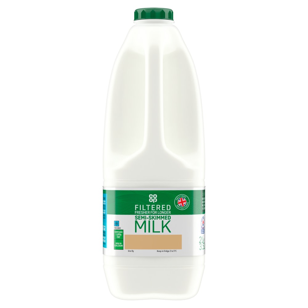 Co-op Fresh Filtered Semi Skimmed Milk 2ltr