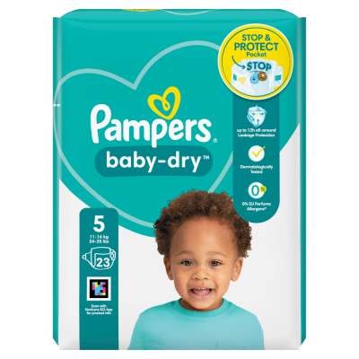 Pampers Baby Dry Size 5 Carry Pack 11kg-23kg 23s
