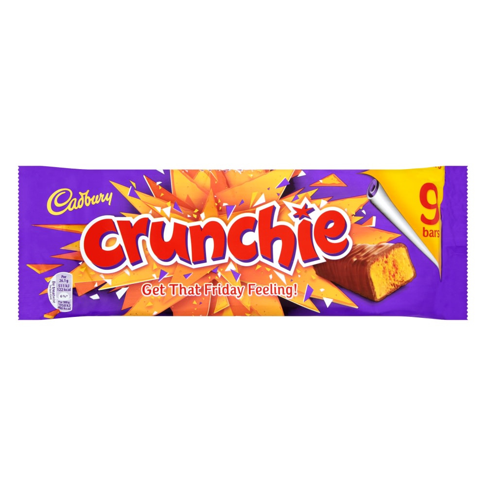 Cadbury Crunchie Chocolate Bar 9 Pack Multipack