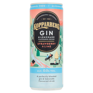 Kopparberg 0% Alcohol Strawberry & Lime Gin & Lemonade Can 250ml - Co-op