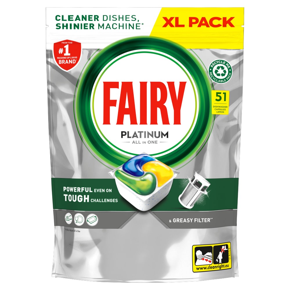 Fairy Platinum All in One Lemon Dishwasher Tablets