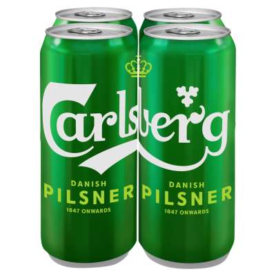 Carlsberg Danish Pilsner Lager Beer 4 x 568ml Pint Cans