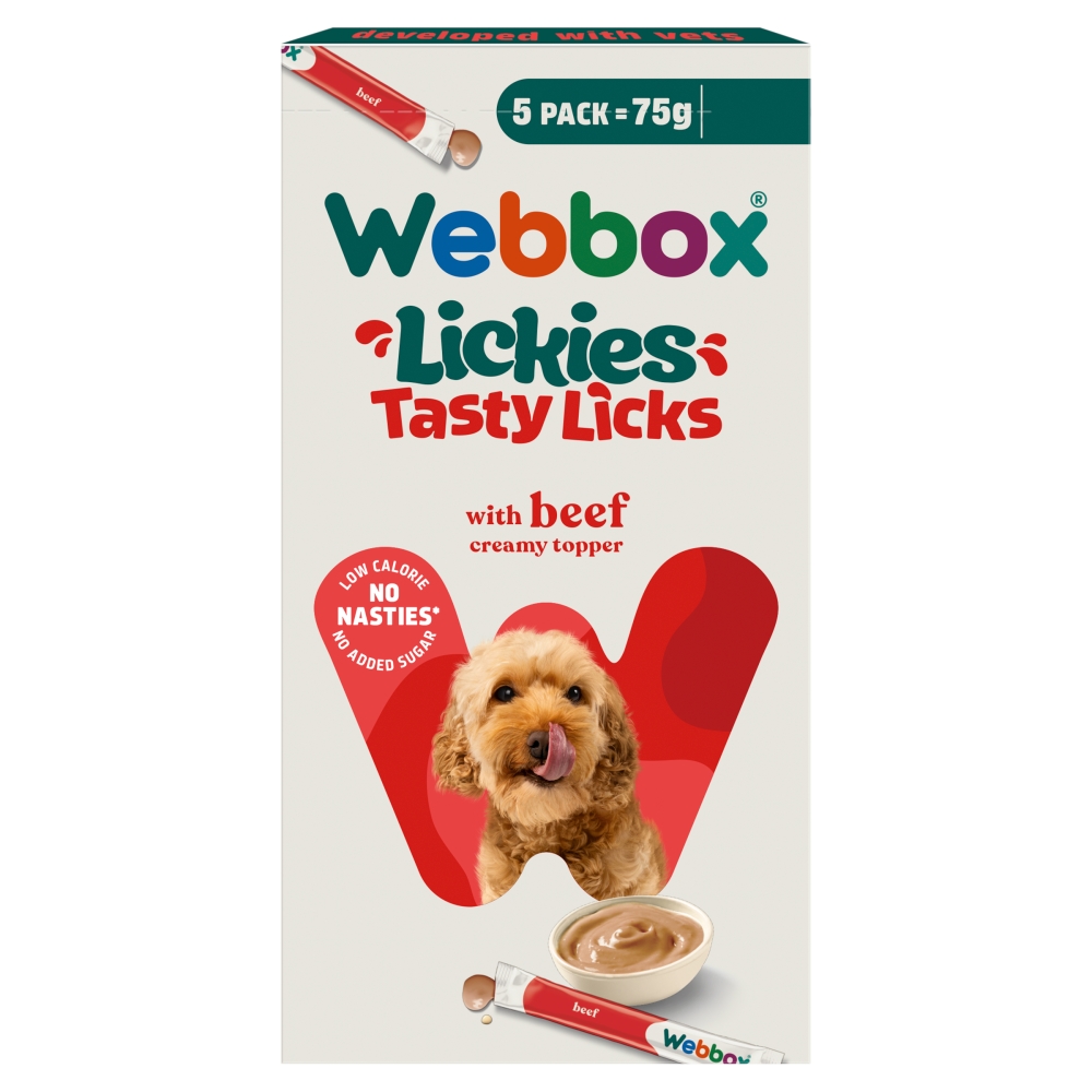 Webbox Lickies with Beef 5X15G        