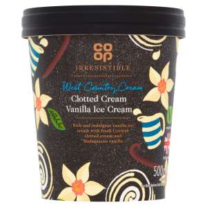 Co-op Irresistible West Country Cream Clotted Cream Vanilla Ice Cream 500ml