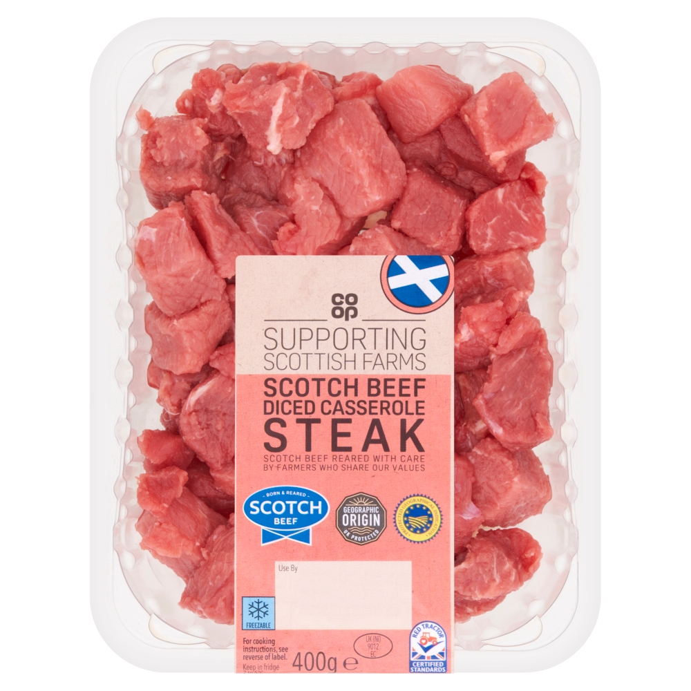Co-op Scotch Beef Diced Casserole Steak 400g