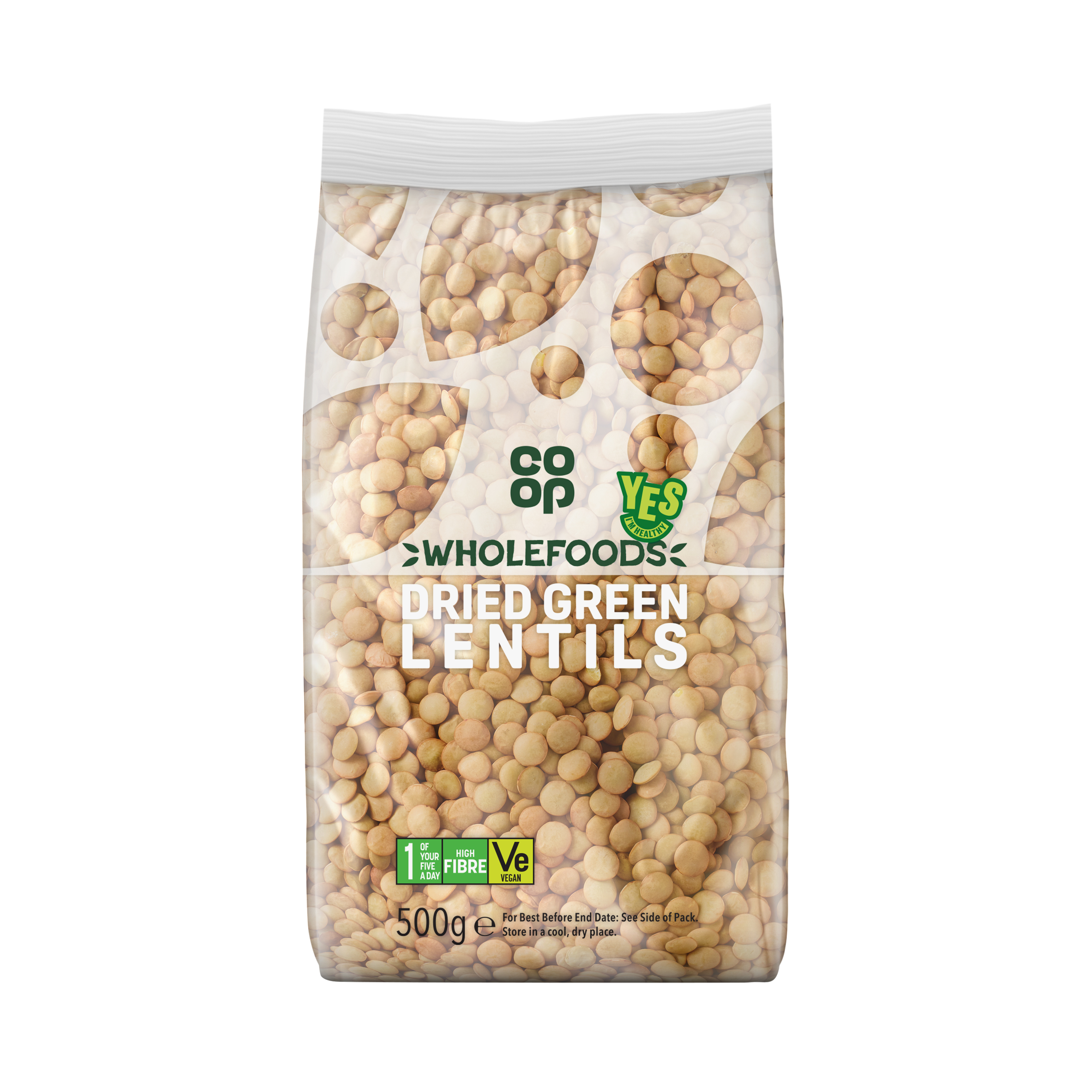 Co-op Wholefoods Dried Green Lentils 500g