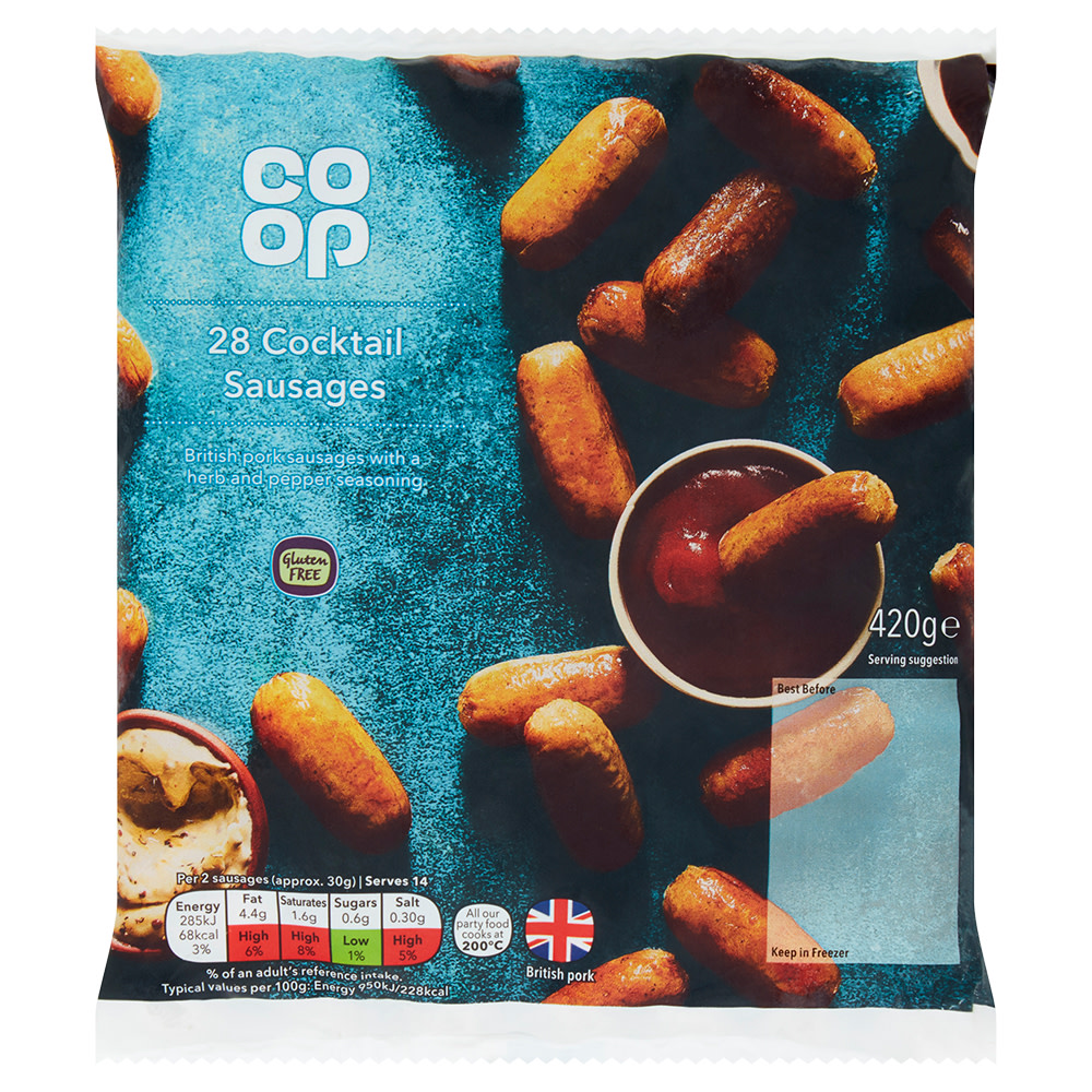 co op cocktail sausages 420g gluten free co op